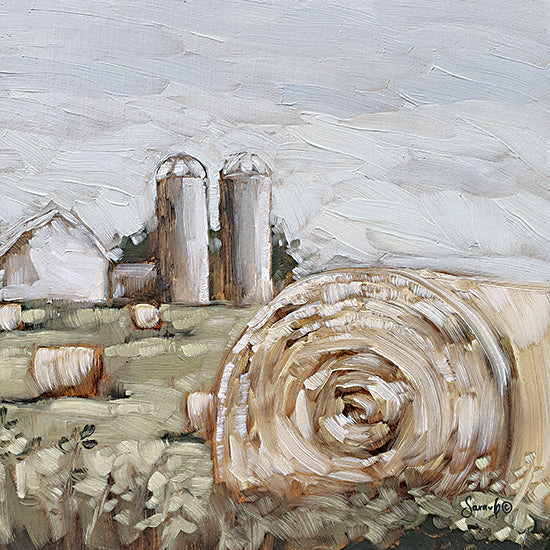 Sara G. Designs SGD123 - SGD123 - The Countryside - 12x12 Farm, Barn, Silos, Haybales, Abstract, Landscape, Textured, Farmhouse/Country from Penny Lane