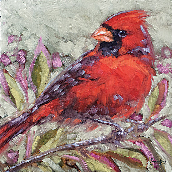 Sara G. Designs SGD150 - SGD150 - Cardinal in the Afternoon - 12x12 Bird, Cardinal, Red Bird, Tree, Leaves, Abstract from Penny Lane