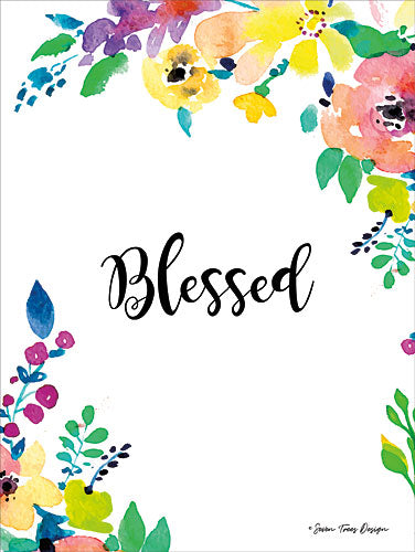 Seven Trees ST101 - Floral Blessed - Blessed, Flowers, Sign from Penny Lane Publishing