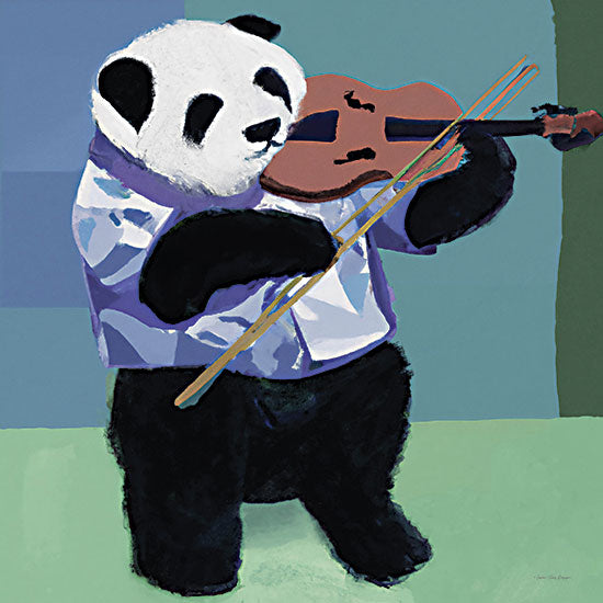 Seven Trees Design ST1039 - ST1039 - Panda Violinist - 12x12 Children, Whimsical, Bear, Panda Bear, Violin, Music, Musical Instrument, Abstract from Penny Lane