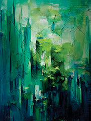 ST1052 - Abstract Blue Forest - 12x16
