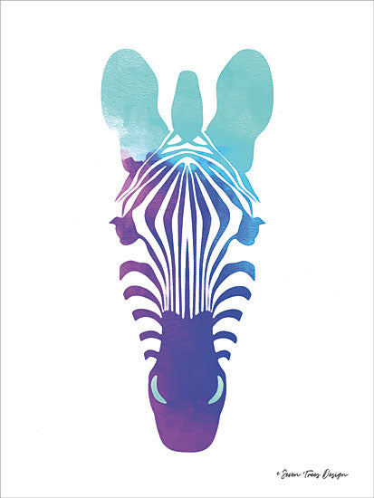 ST408 - Violet and Teal Zebra - 12x16