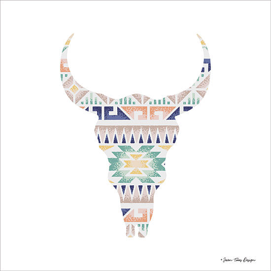 Seven Trees Design ST590 - ST590 - Aztec Cow Head   - 12x12 Aztec, Patterns, Cow Skull from Penny Lane