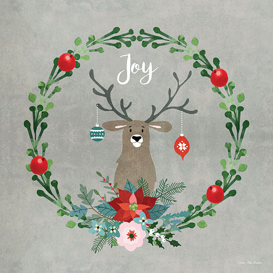 Seven Trees Design ST644 - ST644 - Christmas Deer - 12x12 Joy, Wreath, Reindeer, Poinsettias, Flowers, Holly, Humorous from Penny Lane