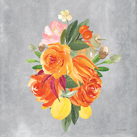 Seven Trees Design ST802 - ST802 - Watercolor Orange Flowers - 12x12 Flowers, Orange Flowers, Botanical from Penny Lane