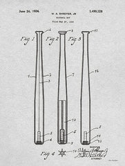ST888 - Baseball Bat Patent - 12x16