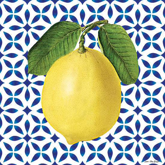 Seven Trees Design ST945 - ST945 - Mediterranean Lemon - 12x12 Lemon, Blue and White Tile, Fruit, Patterns from Penny Lane