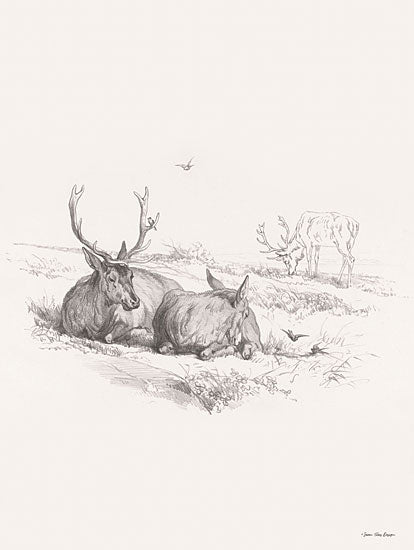 Seven Trees Design ST953 - ST953 - Reindeer Chilling    - 12x16 Reindeer, Drawing, Sketch, Deer, Animals from Penny Lane