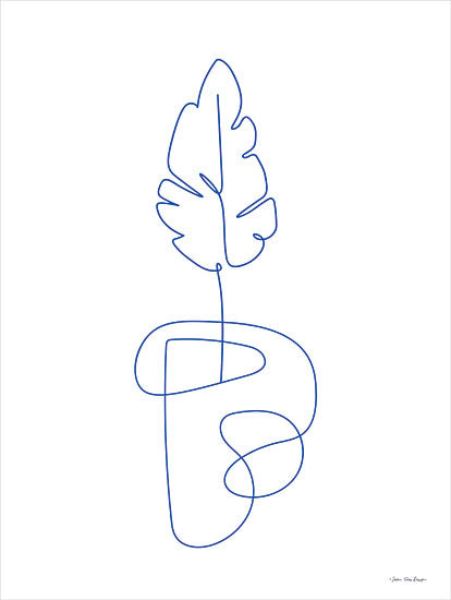 Seven Trees Design ST971 - ST971 - One Line Botanical I - 12x16 One Line Plant, Plant, Blue & White, One Line Drawn, Contemporary, Abstract from Penny Lane