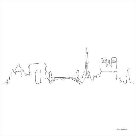 Seven Trees Design ST977 - ST977 - One Line Paris - 12x12 Abstract, Paris, European, Travel, One Line Drawing, Black & White from Penny Lane