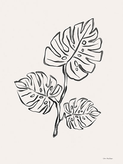 monstera sketch ST992 - Monstera Leaf Drawing
