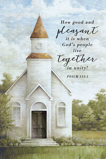 White Ladder WL141 - WL141 - Live Together in Unity - 12x16 Live Together in Unity, Church, Bible Verse, Psalms, Country Church, Religion from Penny Lane
