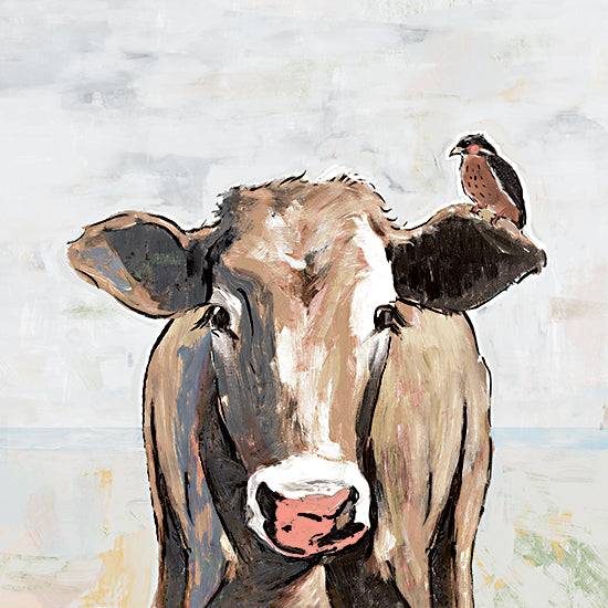White Ladder WL156 - WL156 - Quick Stop in the Pasture - 12x12 Cow, Bird, Abstract, Portrait from Penny Lane