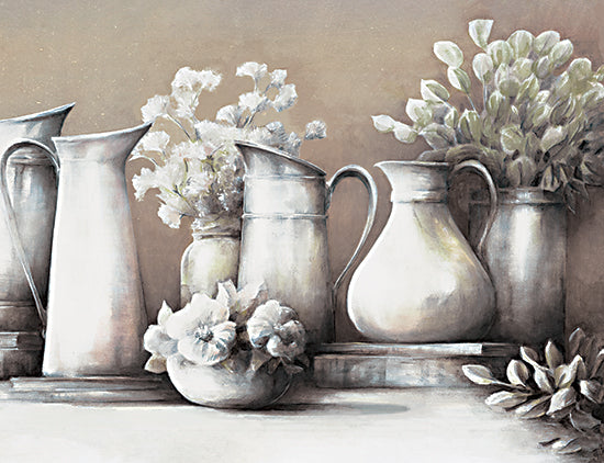 White Ladder WL197 - WL197 - Neutral Sill Life - 16x12 Still Life, Pitchers, Flowers, White Flowers, Neutral Palette, Greenery from Penny Lane