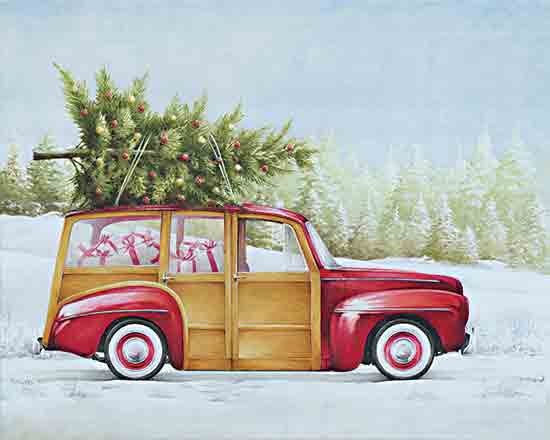 White Ladder WL261 - WL261 - Woodie Wagon - 16x12 Christmas, Holidays, Station Wagon, Wood Panel Station Wagon, Christmas Tree, Decorated Christmas Tree, Winter, Snow, Landscape, Presents from Penny Lane