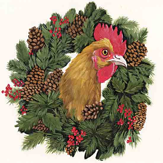 White Ladder WL262 - WL262 - Christmas Rooster - 12x12 Christmas, Holidays, Wreath, Rooster, Pinecones, Berries, Whimsical from Penny Lane