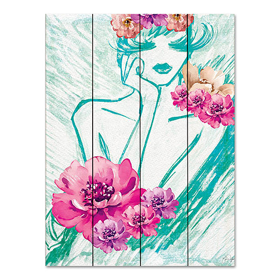 Yass Naffas Designs YND159PAL - YND159PAL - Lady Serenity - 12x16 Lady, Woman, Fashion, Flowers, Sketch, Abstract, Whimsical from Penny Lane