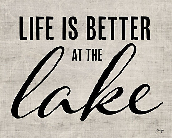 Yass Naffas Designs YND183 - YND183 - Life is Better at the Lake - 16x12 Lake, Lodge, Life is Better at the Lake, Typography, Signs, Textual Art, Black & White from Penny Lane