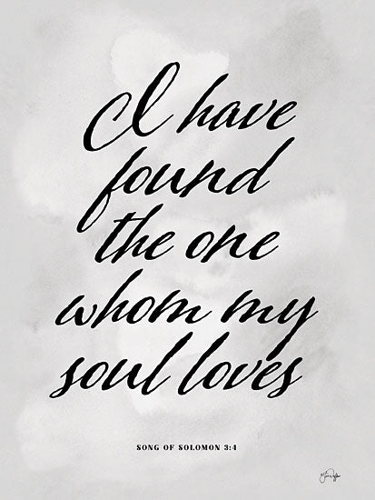 Yass Naffas Designs YND186 - YND186 - Found the One - 12x16 Religious, I Have Found the One Whom My Soul Loves, Bible Verse, Song of Solomon, Typography, Signs, Black & White from Penny Lane