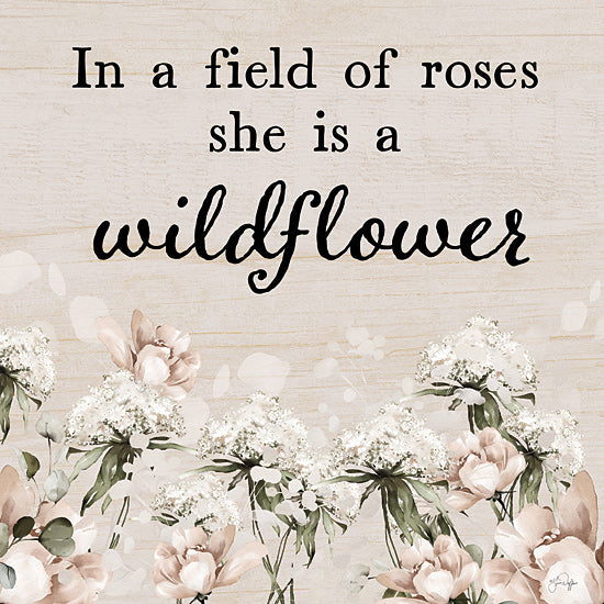 Yass Naffas Designs YND212 - YND212 - She is a Wildflower - 12x12 Inspirational, In a Field of Roses She is a Wildflower, Typography, Signs, Roses, Flowers, Spring from Penny Lane