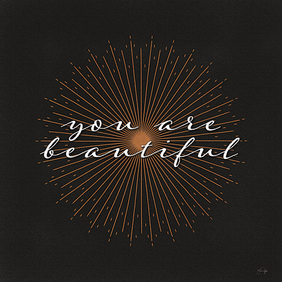 Yass Naffas Designs YND219 - YND219 - You Are Beautiful - 12x12 Inspirational, Typography, Signs, You are Beautiful, Sunburst from Penny Lane