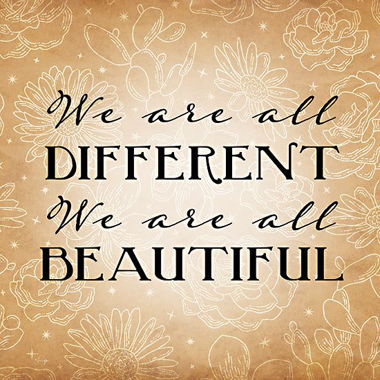 Yass Naffas Designs YND224 - YND224 - We Are All Different - 12x12 Motivational, We are All Different, We are All Beautiful, Typography, Signs from Penny Lane