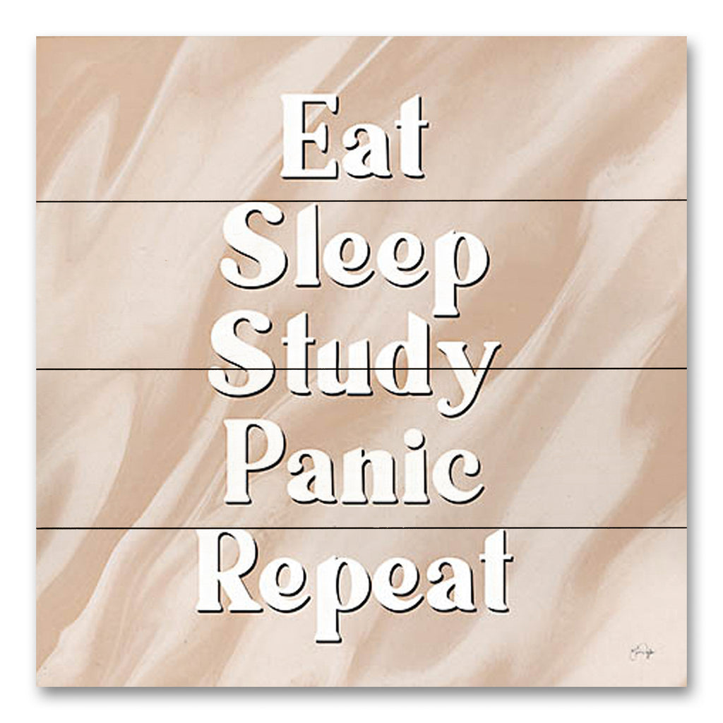 Yass Naffas Designs YND228PAL - YND228PAL - Eat, Sleep, Repeat - 12x12 Students, Typography, Signs, Eat Sleep Study Panic Repeat, Motivational from Penny Lane