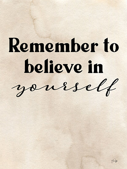 Yass Naffas Designs YND233 - YND233 - Believe in Yourself - 12x16 Motivational, Remember to Believe in Yourself, Typography, Signs from Penny Lane