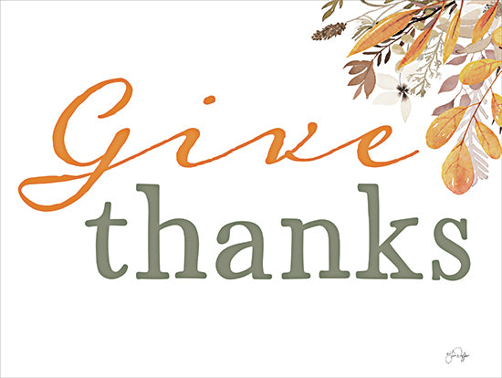 Yass Naffas Designs YND263 - YND263 - Give Thanks - 16x12 Thanksgiving, Give Thanks, Typography, Signs, Textual Art, Leaves, Fall, Decorative from Penny Lane