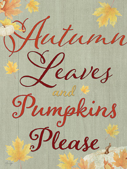Yass Naffas Designs YND294 - YND294 - Autumn Leaves I - 12x16 Fall, Autumn Leaves and Pumpkins Please, Typography, Signs, Textual Art, Whimsical, Leaves, Pumpkins from Penny Lane