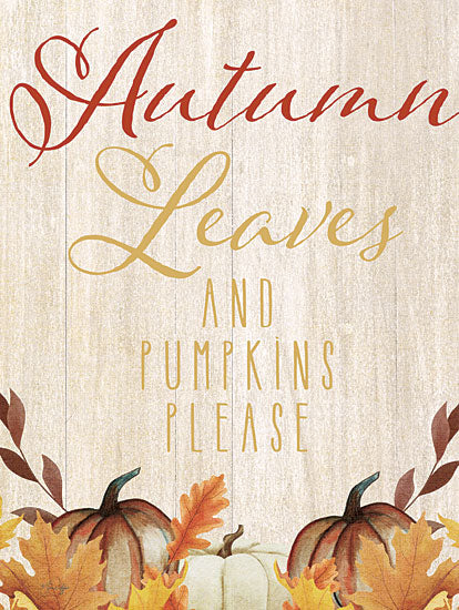 Yass Naffas Designs YND296 - YND296 - Autumn Leaves II - 12x16 Fall, Autumn Leaves and Pumpkins Please, Typography, Signs, Textual Art, Whimsical, Leaves, Pumpkins from Penny Lane