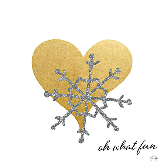 Yass Naffas Designs YND307 - YND307 - Oh What Fun - 12x12 Christmas, Holidays, Oh What Fun, Typography, Signs, Textual Art, Heart, Gold Heart, Snowflake, Winter, Silver & Gold from Penny Lane