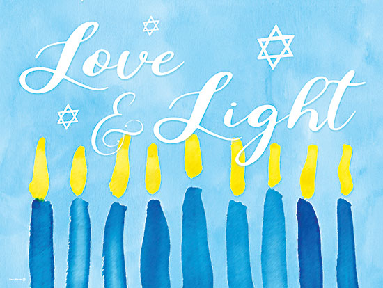 Yass Naffas Designs YND329 - YND329 - Love & Light Hanukkah Candles - 16x12 Hanukkah, Religious, Love & Light, Candles, Abstract, Star of David, Blue, Yellow from Penny Lane