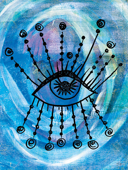 Yass Naffas Designs YND358 - YND358 - Whirlwind Eye - 12x16 Abstract, Celestial, Eye, Swirls, Blue Background from Penny Lane
