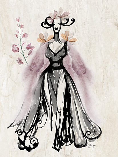 Yass Naffas Designs YND367 - YND367 - Royally Glamourous Strut - 12x16  Abstract, Woman, Sketch, Drawing Print, Fashion, Flowers from Penny Lane