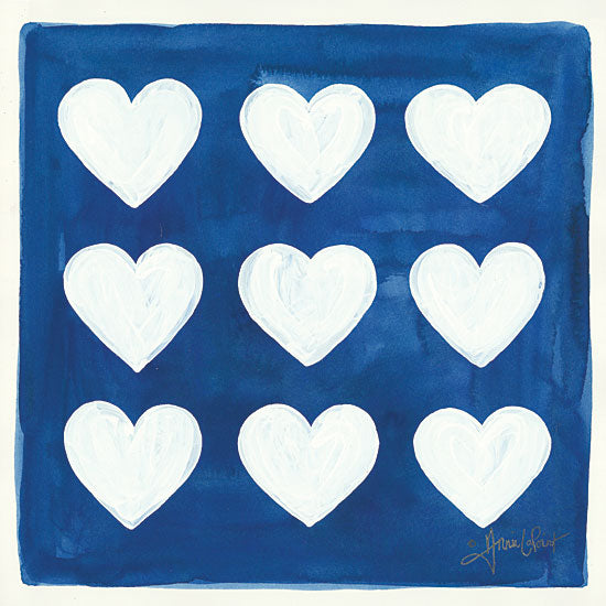 Annie LaPoint ALP1787 - Crazy Hearts Heart, Love, Blue & White from Penny Lane