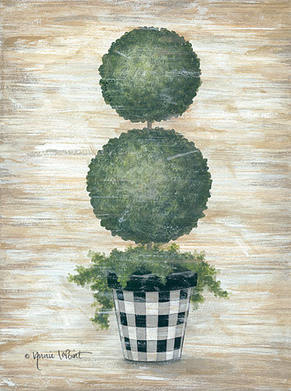 Annie LaPoint ALP1813 - Gingham Topiary Spheres - 12x16 Topiary, Spheres, Gingham, Buffalo Plaid, Plants, Botanical, Pots, Country French from Penny Lane