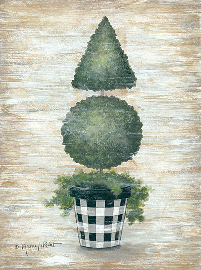 Annie LaPoint ALP1814 - Gingham Topiary Cone - 12x16 Topiary, Cones, Gingham, Buffalo Plaid, Plants, Botanical, Pots, Country French from Penny Lane