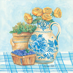 ART1079 - Blue and White Pottery with Flowers II