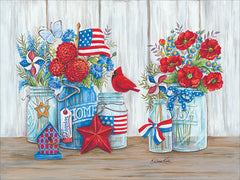 ART1080 - Patriotic Glass Jars with Flowers