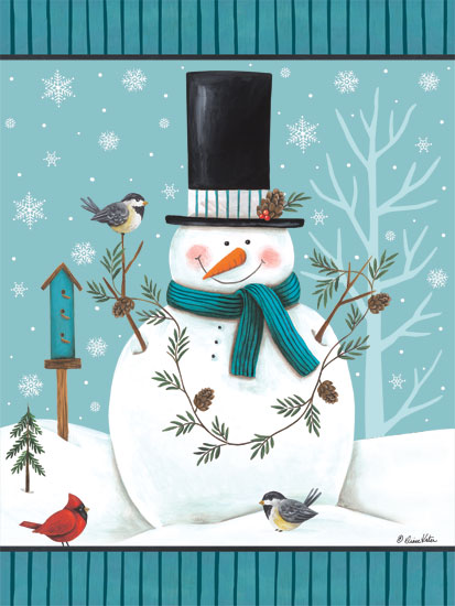Diane Kater ART1103 - Top Hat Snowman Snowman, Top Hat, Cardinals, Birdhouse, Snowflakes, Snow, Pinecones from Penny Lane