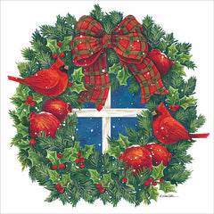ART1111B - Pomegranate Christmas Wreath - 12x12