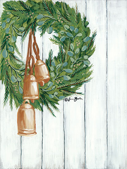 Sara Baker BAKE126 - BAKE126 - Copper Bells Ring - 12x16 Wreath, Copper Bells, Shiplap from Penny Lane
