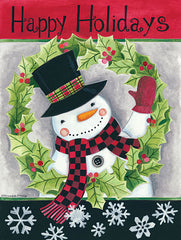 BER1265 - Happy Holidays Wreath Snowman - 12x16