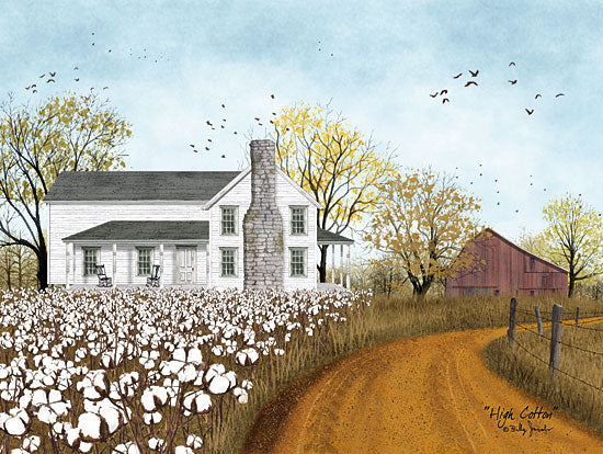 Billy Jacobs BJ1200 - High Cotton - 16x12 Farm, Cotton Field, House, Barn, Road from Penny Lane