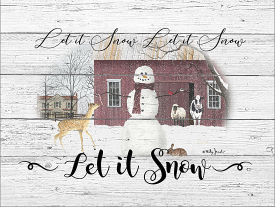 Billy Jacobs BJ1251 - BJ1251 - Let It Snow - 16x12 Signs, Wood Planks, Winter, Barn, Snowman, Deer, Cow, Lamb, Rabbit, Typography from Penny Lane