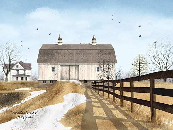 Billy Jacobs BJ128 - Grandpa's Barn - Barn, Fence, Farm, Snow, Winter from Penny Lane Publishing