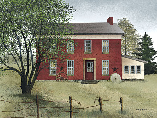 Billy Jacobs BJ221 - Brick Farmhouse - Farmhouse, House, Fence, Stone, Landscape from Penny Lane Publishing