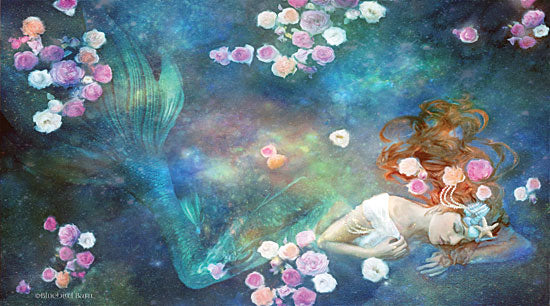 Bluebird Barn BLUE128 - Sleeping Beauty Mermaid - 18x9 Mermaid, Fantasy, Whimsical, Ocean, Flowers, Blossoms from Penny Lane