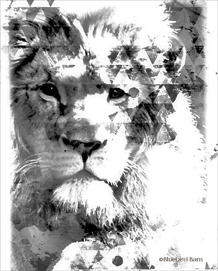 Bluebird Barn BLUE143 - BLUE143 - Modern Black & White Lion - 12x16 Abstract, Black & White, Patterns, Wildlife, Lion from Penny Lane